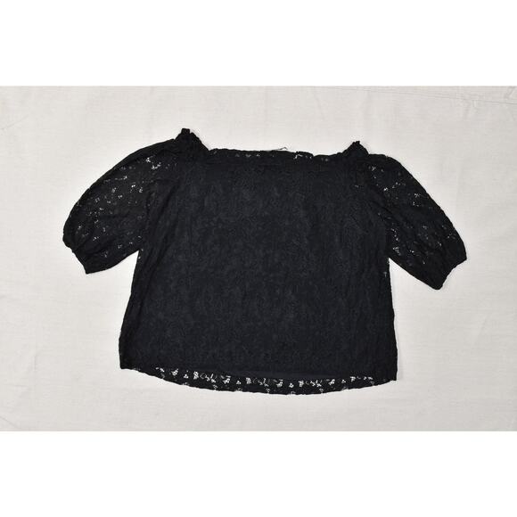 Lane Bryant Black Lace Off Shoulder Top Blouse Plus Size 26/28 Nylon NEW - Picture 8 of 8